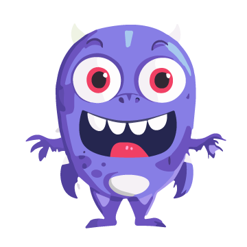 Purple monster character tattoo design